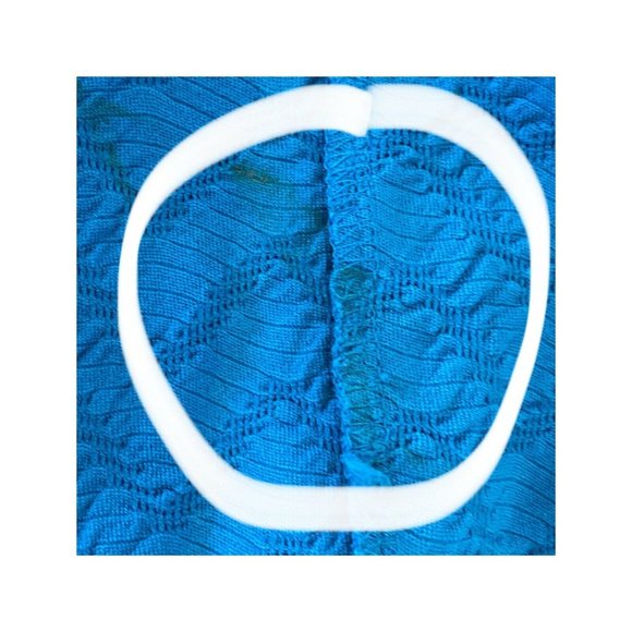 Calvin Klein Sleeveless Round Neck Textured Knit Azure Blue Sheath Dress Size 14 - Picture 8 of 9